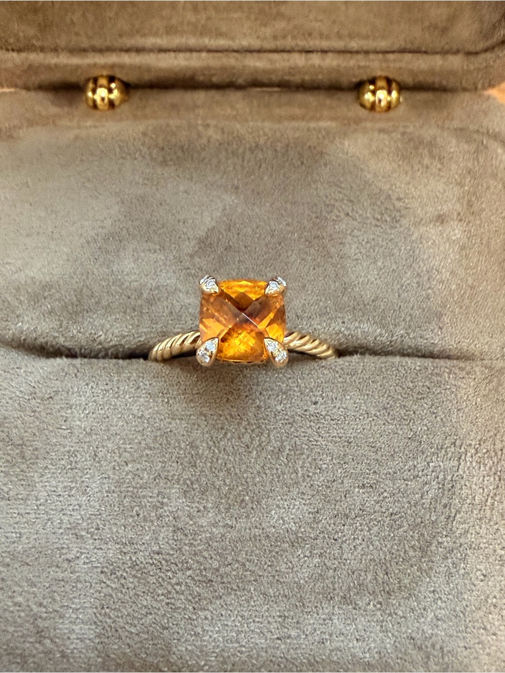 David Yurman Citrine Cable Band Ring in Citrine
